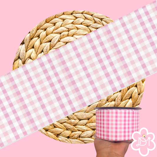 Cuadritos rosa 3" Ribbon