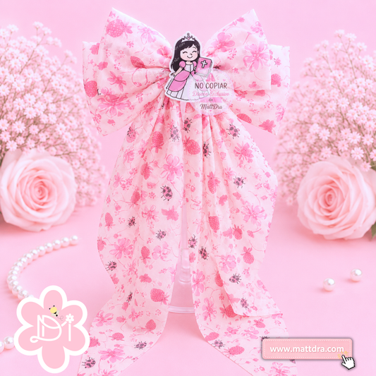Christian Pink Princess Boutique Hair Bow for Girls | Princess with Bible Resin Design | Exclusive MattDra Resin