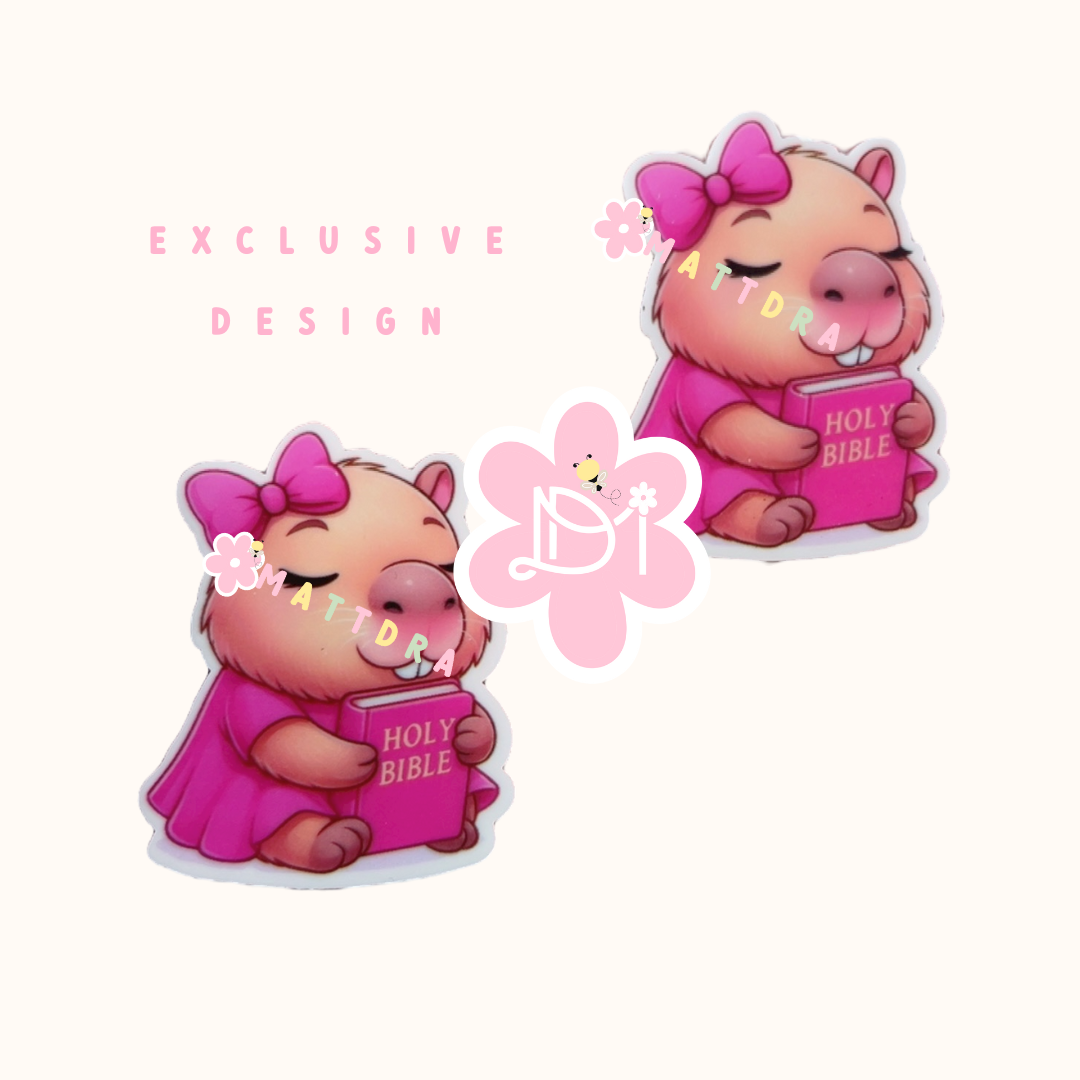 Capibara con Biblia - Planar Resins 2pcs - Exclusive Design