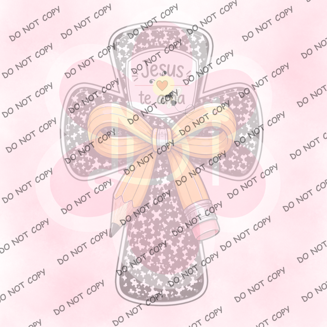 Diseño Digital Exclusivo "Jesús Te Ama" | PNG 300 DPI para Sublimación, DTF, UV DTF, Camisas, Tazas y Tote Bags