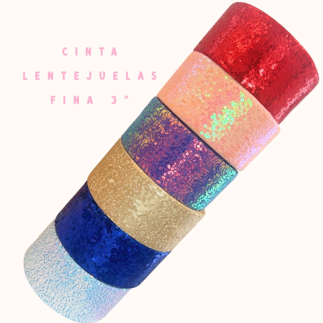 Cinta Lentejuelas Fina 3"