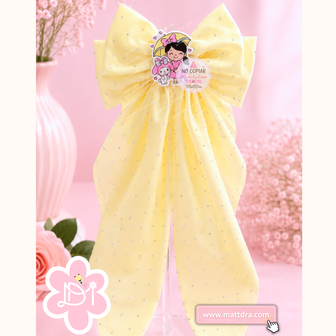 Cute Bunny Boutique Hair Bow – Handmade Oversized Girls Hair Bow | Sparkle Ribbon Hair Accessory