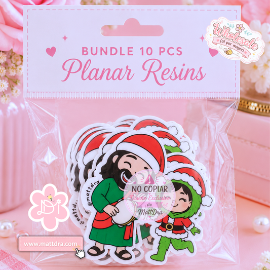 Christmas Jesus & Child Planar Resin Flatback Embellishments – 10 PCS Bundle