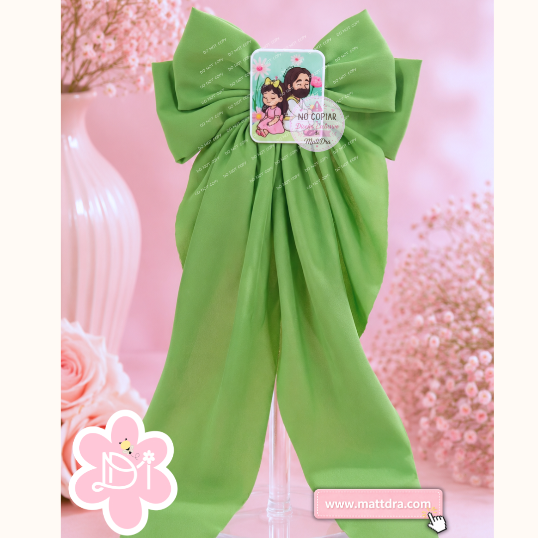 Christian Boutique Hair Bow – Jesus Loves Me Oversized Handmade Hair Bow for Girls | Faith-Based Hair Accessory