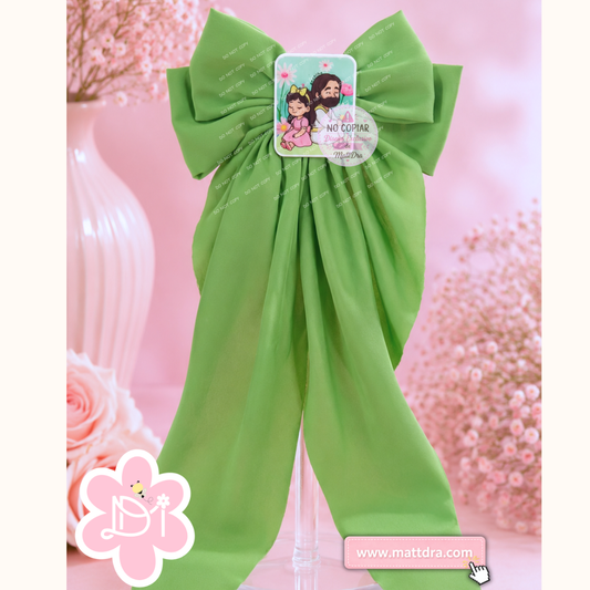 Christian Boutique Hair Bow – Jesus Loves Me Oversized Handmade Hair Bow for Girls | Faith-Based Hair Accessory
