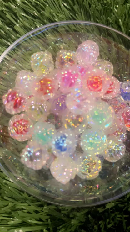 Cuentas acrílicas de flores de 16 mm (mezcla de 9 piezas)