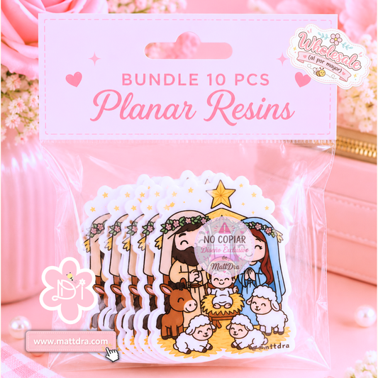 Christmas Nativity Scene Planar Resin Flatback Embellishments – 10 PCS Bundle