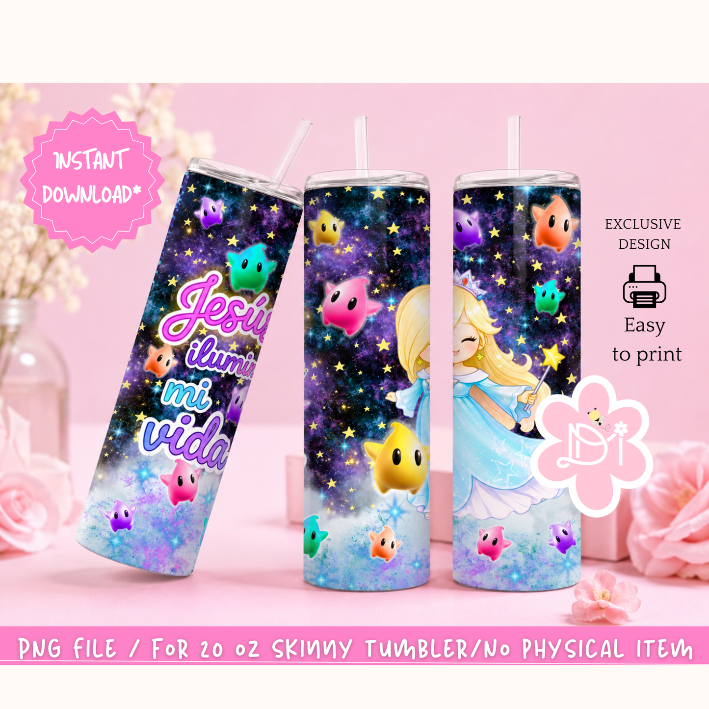 PNG Digital Design - Jesus ilumina mi vida - For Skinny Tumbler 20oz